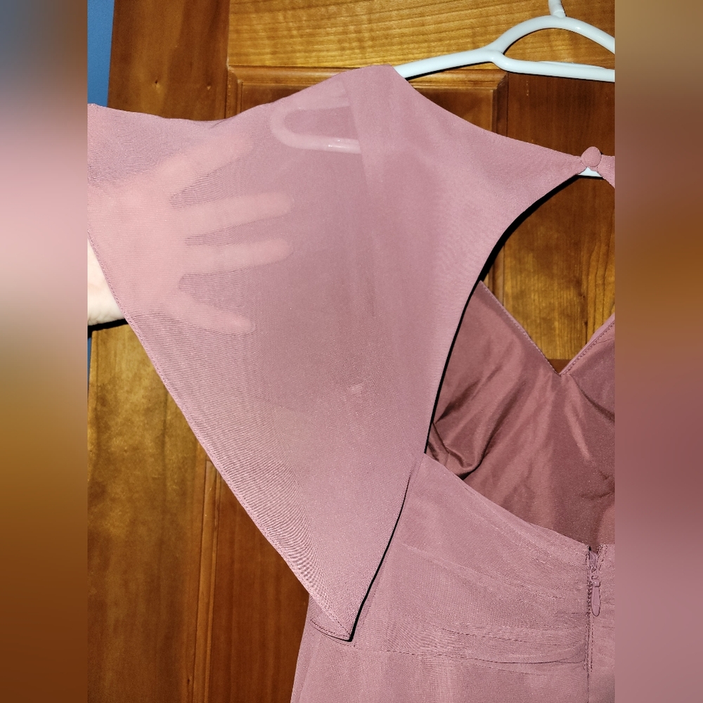 Azazie Rylee Bridesmaid Dress Size 8 Desert Rose - Picture 14 of 15